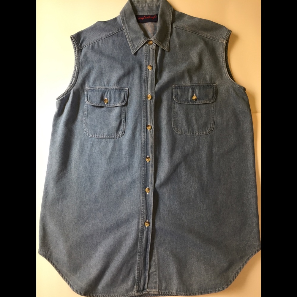 Giorgio Saint Angelo Blue denim blouse, Med $15